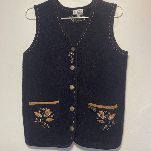 MAT collection boiled wool sleeveless vest - Picture 1 of 6